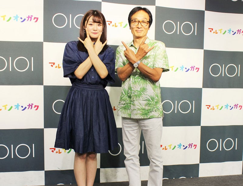 トークショーに登壇した、長谷川玲奈さん（左）と『邪神ちゃん』製作総指揮の夏目公一朗さん