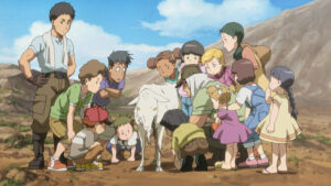 『ククルス・ドアンの島』では、TV版エピソードよりも多くの戦災孤児たちが丁寧に描かれている　(C) 創通・サンライズ