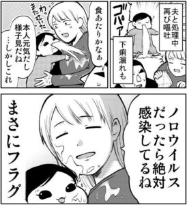 母にノロウイルスのフラグが？（きくまきさん提供）