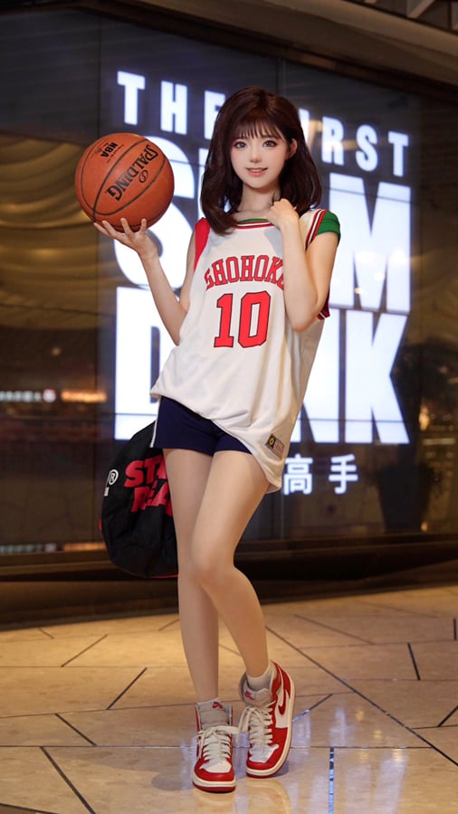 中国美女レイヤーによる『スラムダンク』赤木晴子のコスプレが圧巻