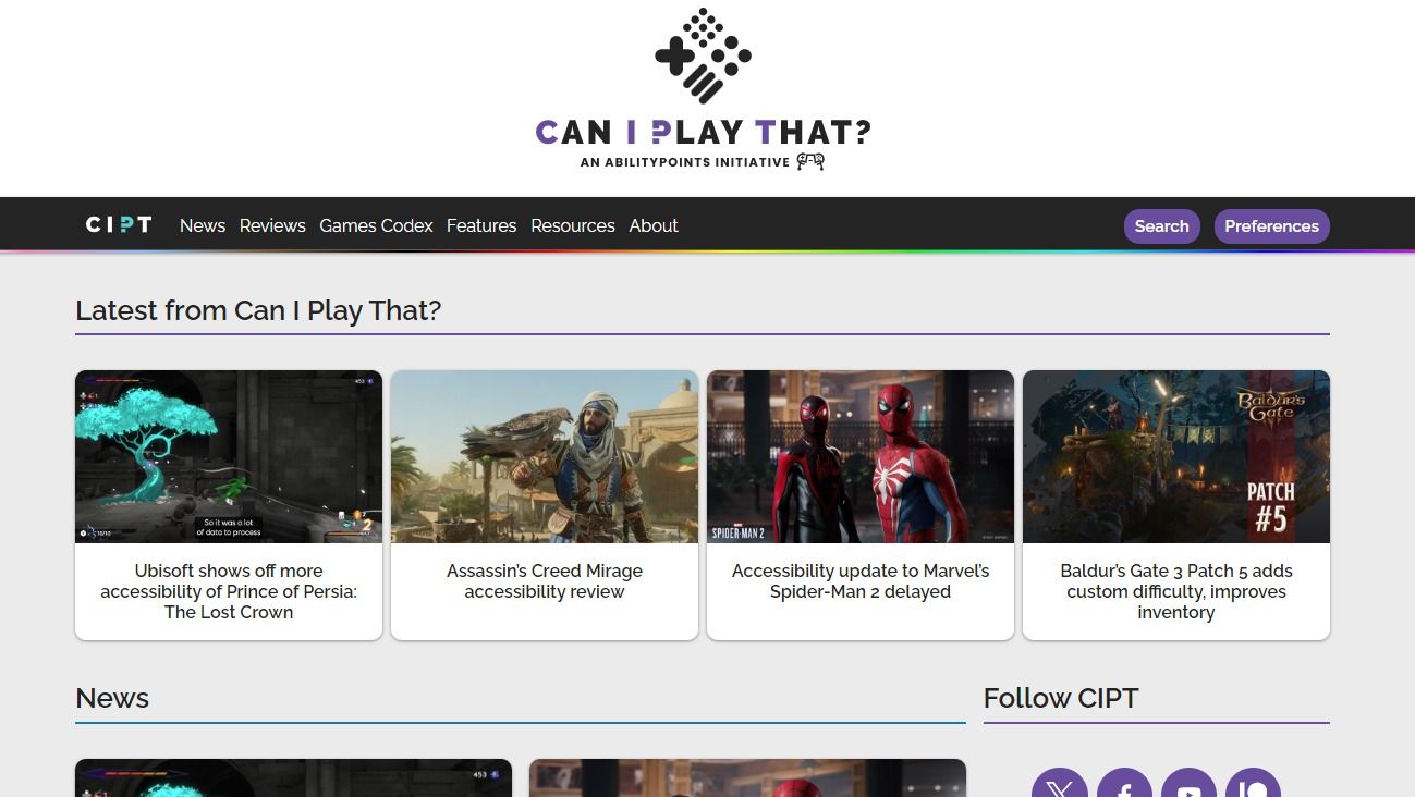 ゲームにおけるアクセシビリティの情報を提供するWebメディア「Can I Play That?」