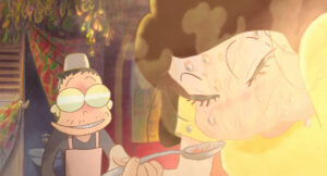 激辛カレーに挑戦する女性。画像は『ギブリーズ episode2』静止画より　(C)2002 Toshio Suzuki/Studio Ghibli, NDHMT