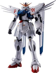 主人公シーブック・アノーが搭乗したガンダムF91。画像は「ROBOT魂 機動戦士ガンダムF91 [SIDE MS]ガンダムF91 EVOLUTION-SPEC」（BANDAI SPIRITS）(C)創通・サンライズ