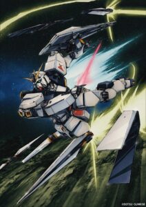 「全世界“ガンダム”総選挙2025」全世界ランキング第1位「νガンダム」描き下ろしイラスト。原画：重田敦司／特殊効果・フィニッシュワーク：脇顯太朗／美術：小嶋しず子（アトリエ・ムサ）　(C)創通・サンライズ