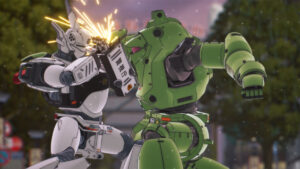 『機動警察パトレイバー EZY』より。「30年後」の世界のレイバーはどうなっている？　(C)HEADGEAR / 機動警察パトレイバー EZY製作委員会